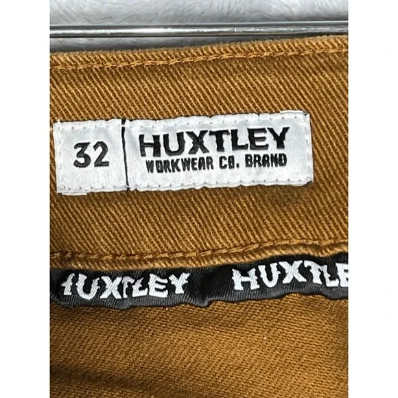 Huxtley Workwear Co Mens 32x32 Tobacco Brown Double Knee Slim Straight Pants - Picture 6 of 14